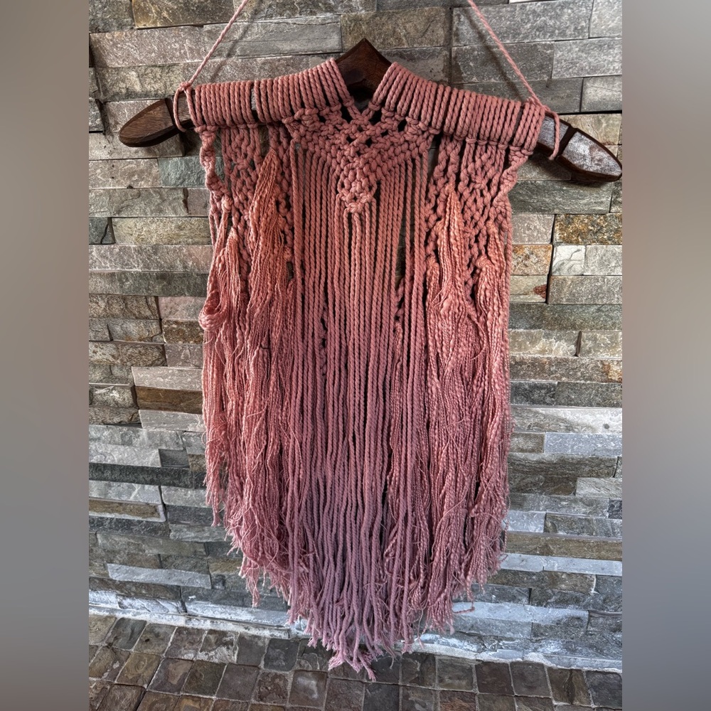 Pink Macrame Wall Hanging - Picture 5 of 5